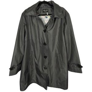 Mona Lisa by Fen-Nelli Women’s Black & White Polka Dot Raincoat Size 20W